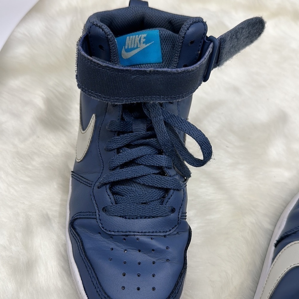 Nike Mid Top Athletic Sneaker Size 5Y Youth Blue White Lace Up Basketball Shoes - Picture 14 of 15